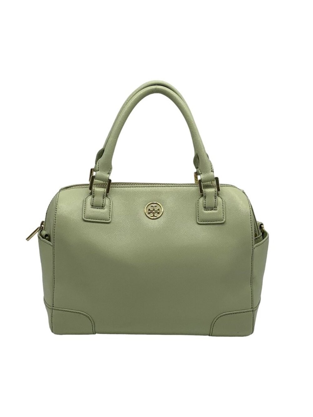 Tory Burch Robinson Middy Mint Julep Green Saffiano Leather Satchel
